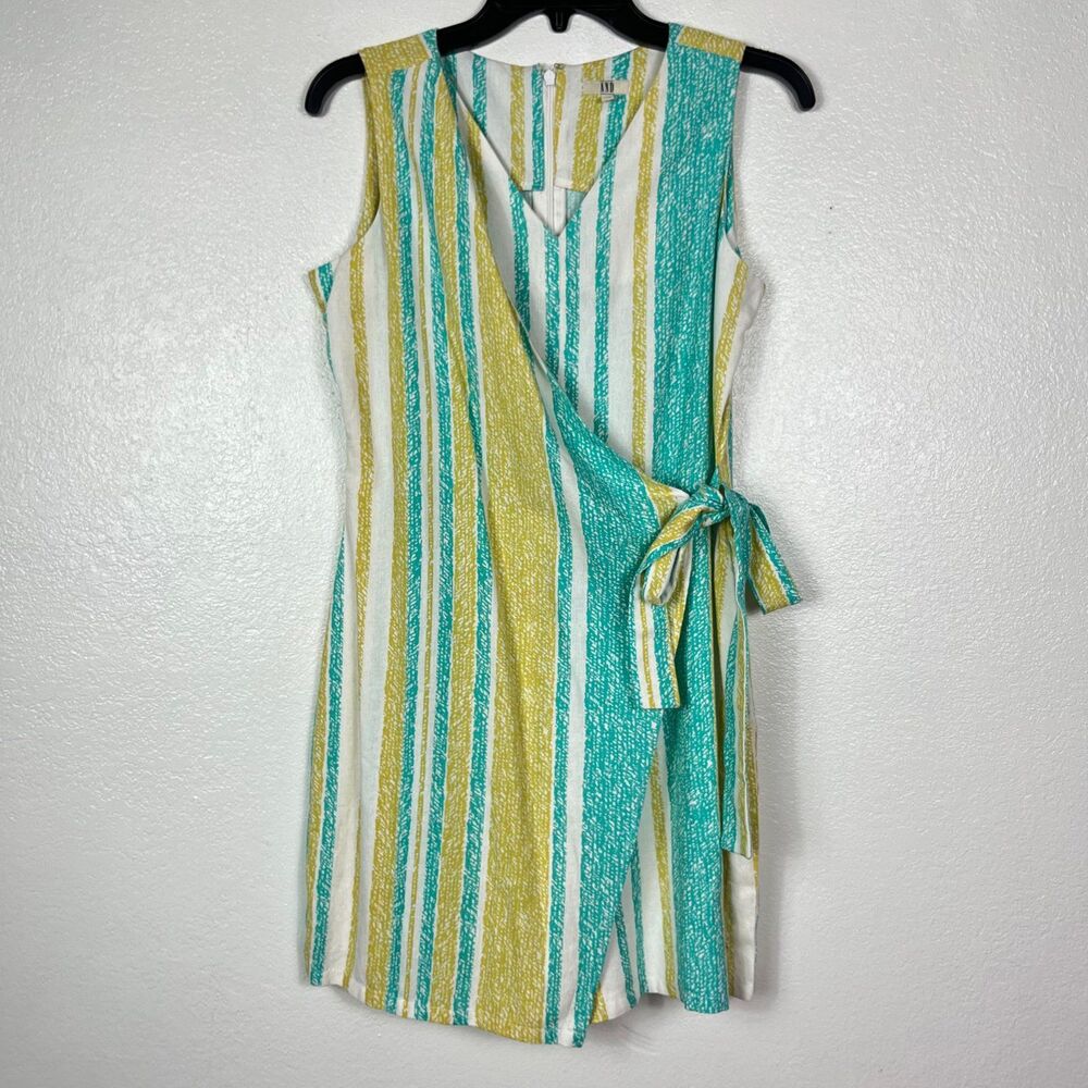 AND Wrap Romper green yellow blue size 10